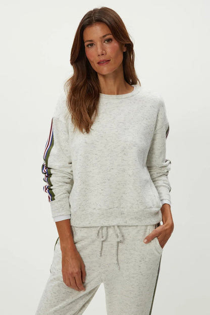 CARRIE CREW NECK SWEATSHIRT IN CHALK FRONT VIEW