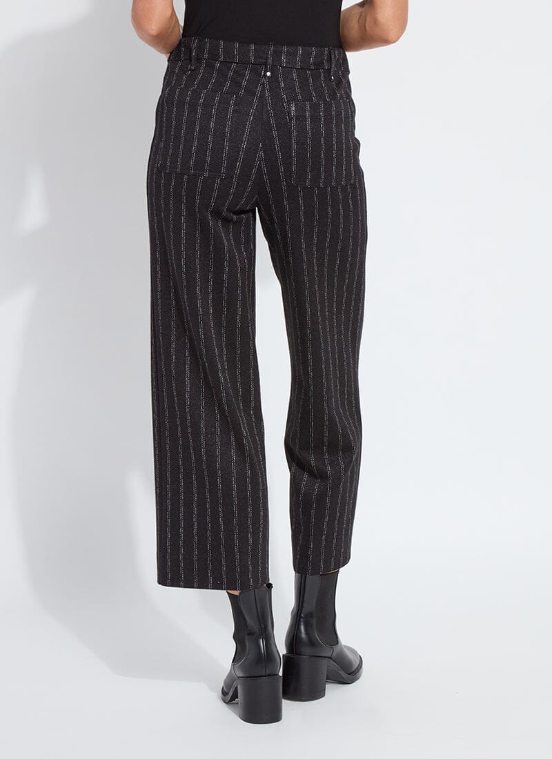ISABEL WIDE LEG PONTE PANT IN CHARCOAL LANE BACK VIEW