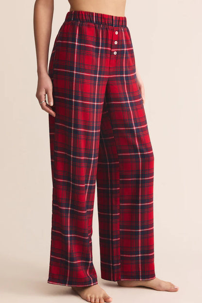 HANGOUT PLAID PANT IN HAUTE RED SIDE VIEW