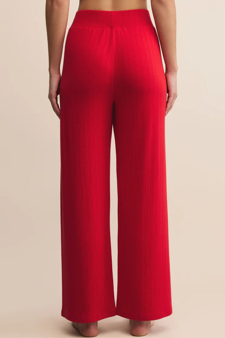 LUXE POINTELLE PANT IN FESTIVE RED BACK VIEW