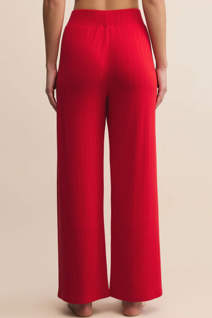 LUXE POINTELLE PANT IN FESTIVE RED BACK VIEW