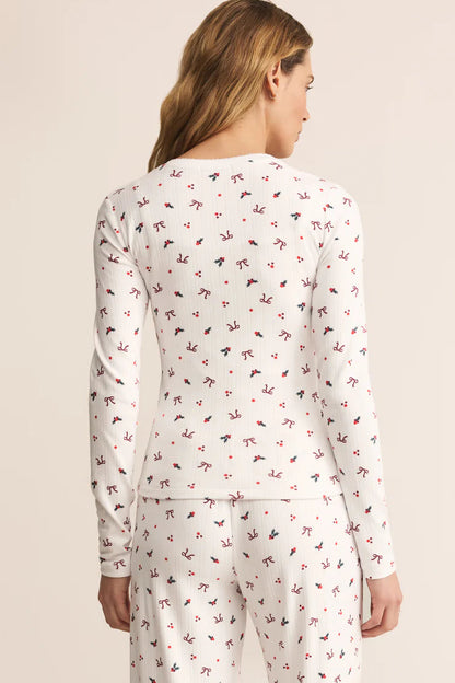 HOLLY LONG SLEEVE TOP IN WHITE BACK VIEW