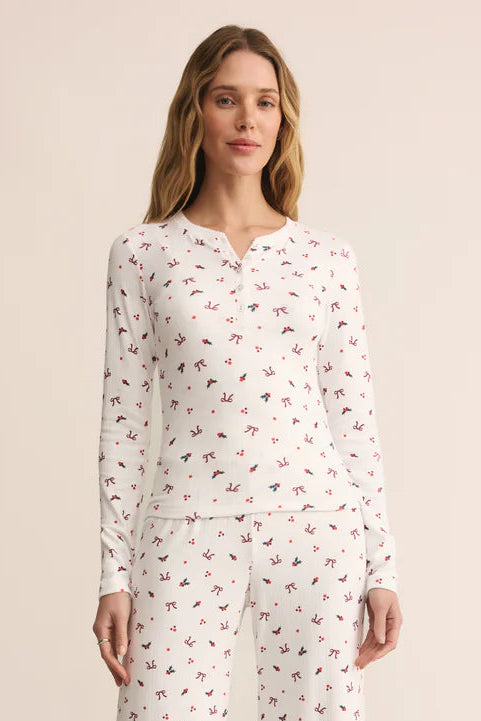 HOLLY LONG SLEEVE TOP IN WHITE FRONT VIEW