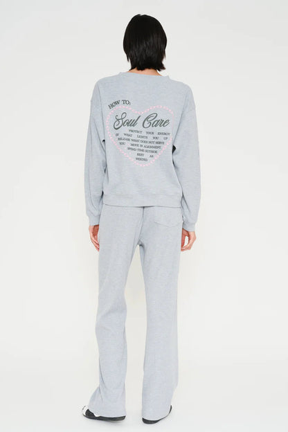 SOUL CARE WIDE LEG SWEATPANTS IN RELAXED WAFFLE BACK VIEW