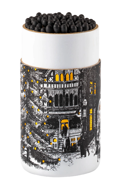 LARGE CYLINDER MATCHES IN STARRY NIGHT OPEN FRONT VIEW