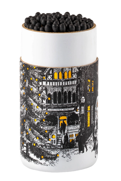 LARGE CYLINDER MATCHES IN STARRY NIGHT OPEN FRONT VIEW