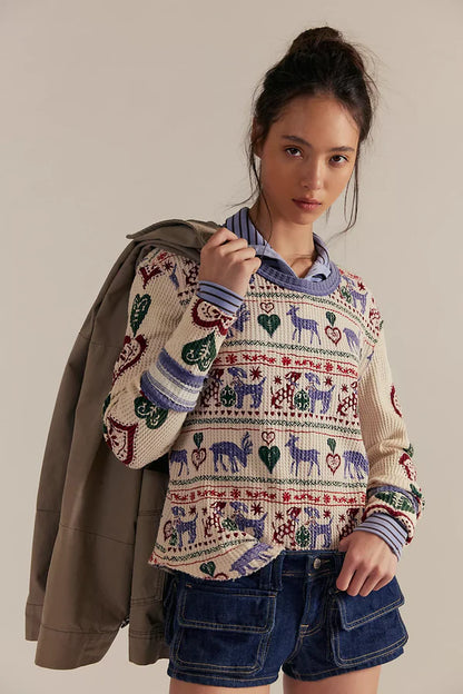 BLISSFUL LAYERING TEE IN SNOWDROP FRONT VIEW