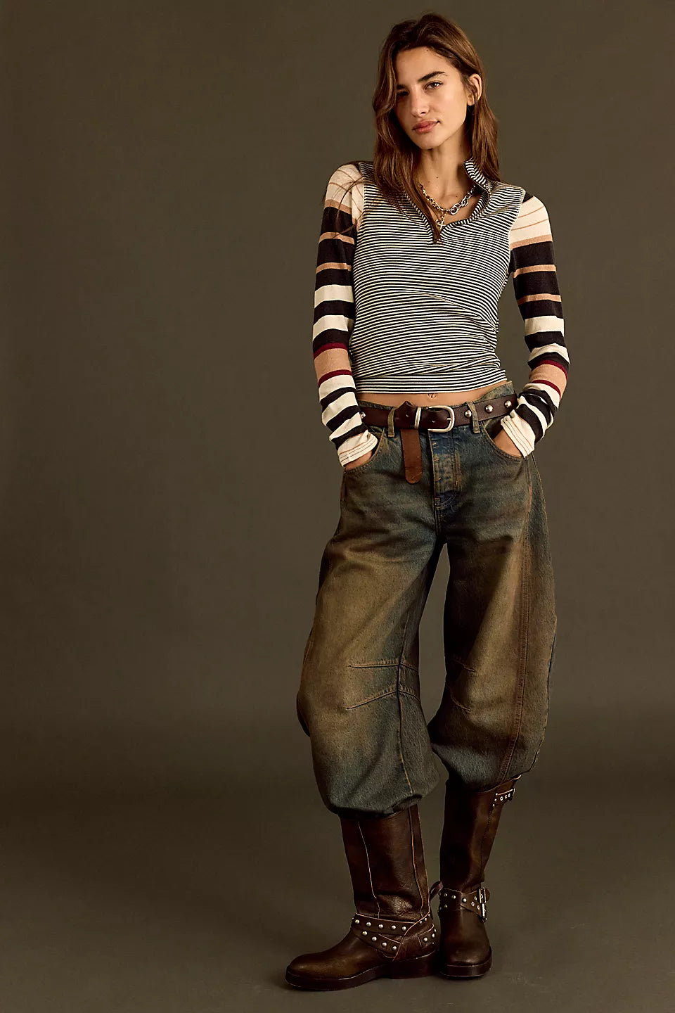 AVERY ZIP UP IN BLACK COMBO FRONT VIEW