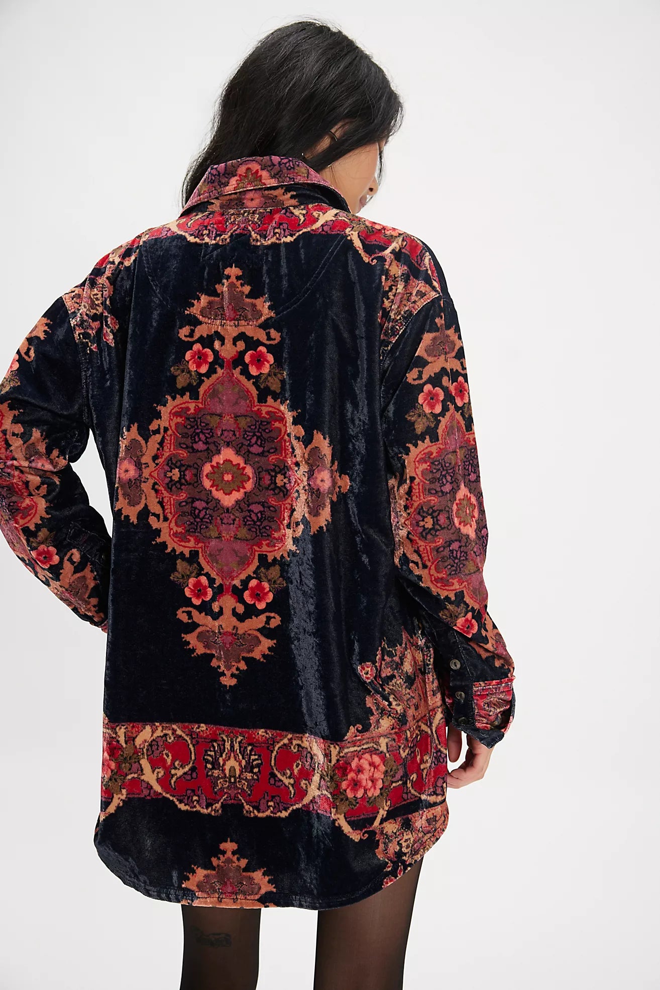 ONE NIGHT VELVET TOP IN NIGHT OWL BACK VIEW