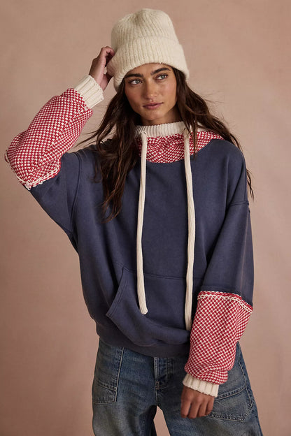 SNUG BONNET SWEATSHIRT IN INDIGO FRONT VIEW