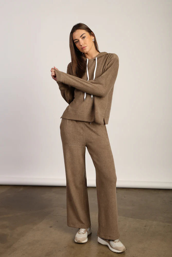 Apliin pant in brown front view