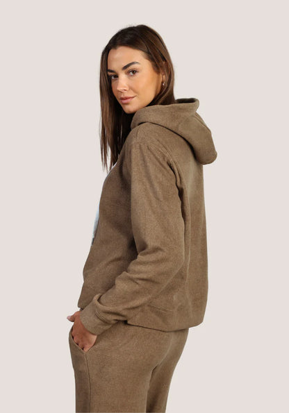 Cloud hoodie in brown back view