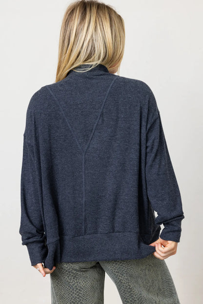 SYLVIA OVERSIZED CARDIGAN IN NOCTURNAL BACK VIEW
