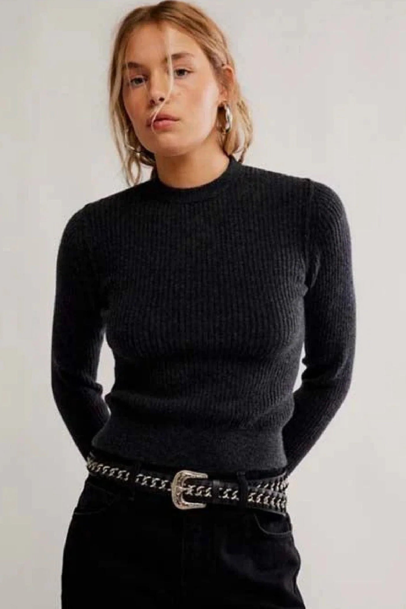 EVEN AFTER PULLOVER IN CHARCOAL FRONT VIEW