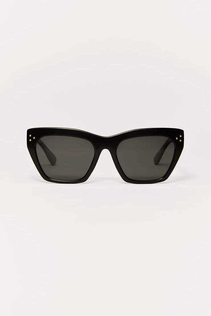 PARK AVE SUNGLASSES IN POLISHED BLACK/GRAY FRONT VIEW