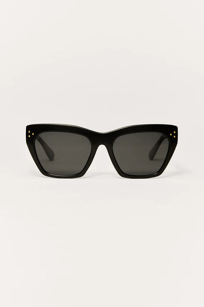 PARK AVE SUNGLASSES IN POLISHED BLACK/GRAY FRONT VIEW