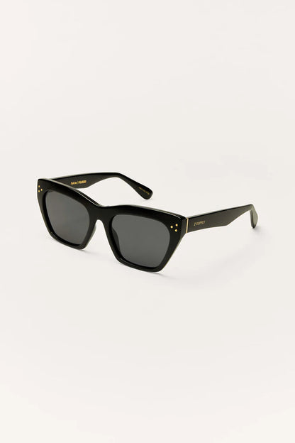 PARK AVE SUNGLASSES IN POLISHED BLACK/GRAY SIDE VIEW
