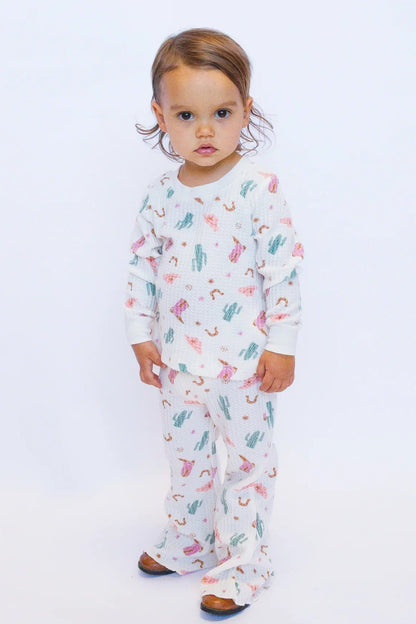 MELANIE THERMAL BOTTOM w/ TOP IN IVORY FRONT VIEW