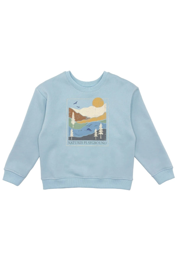 WYATT SCENIC TOP IN BLUE FRONT VIEW