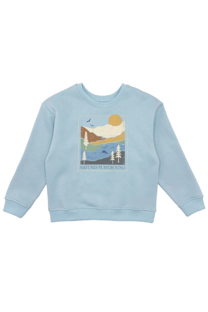 WYATT SCENIC TOP IN BLUE FRONT VIEW