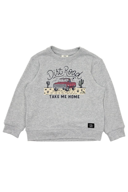 DIRT ROAD HACCI PULLOVER IN HEATHER GREY FRONT VIEW