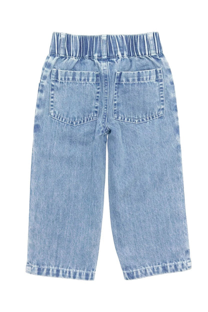 HYLAND DENIM PANT IN WASHED INDIGO BACK VIEW
