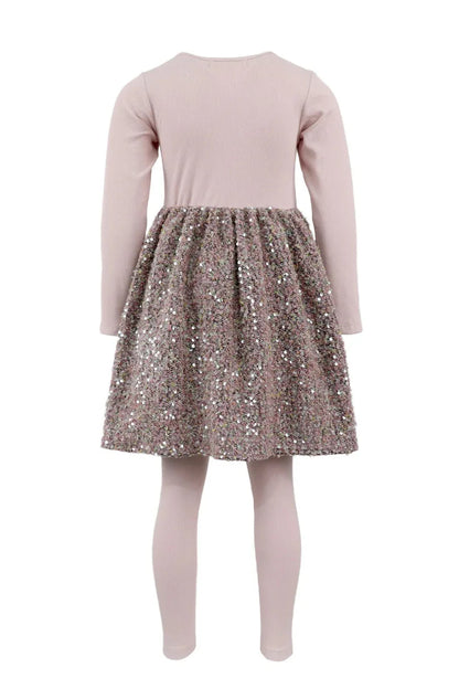 DRESS & LEGGING SET IN ROSE BACK VIEW