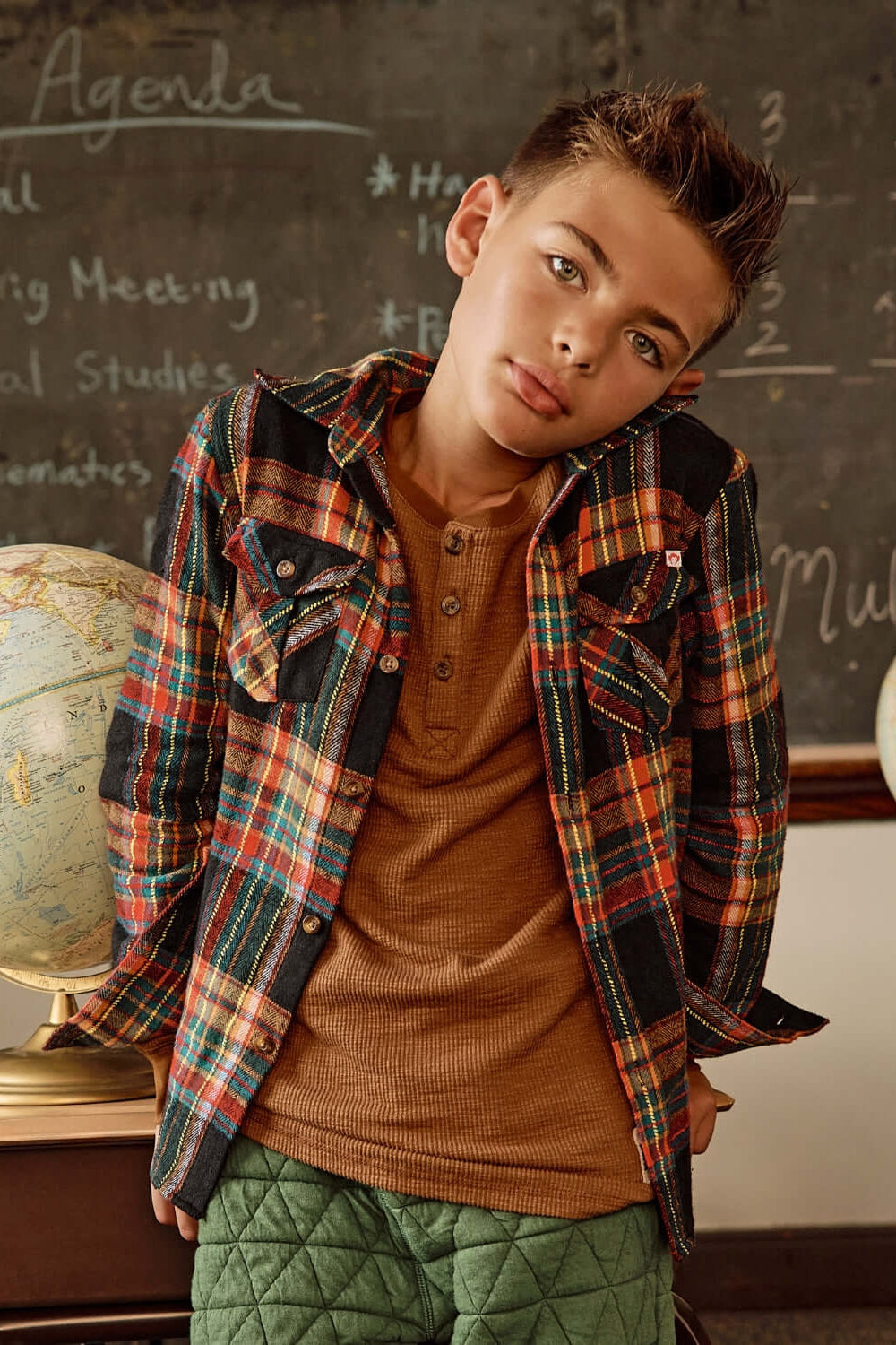 FLANNEL SHIRT IN VINTAGE TARTAN FRONT VIEW