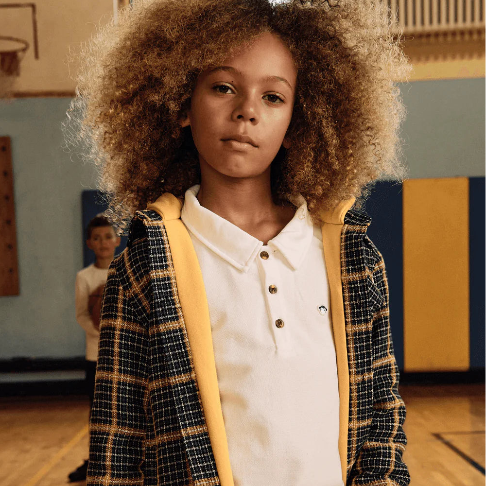 GLEN HOODED SHIRT IN EVERGREEN CHECK FRONT VIEW