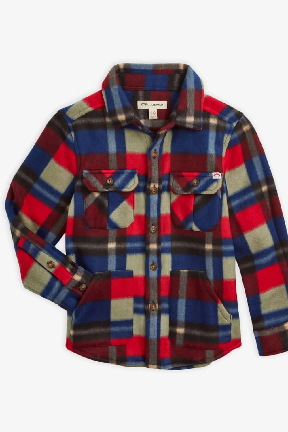 SNOW FLEECE SHIRT IN CHERRY BLUE CHALK FRONT VIEW