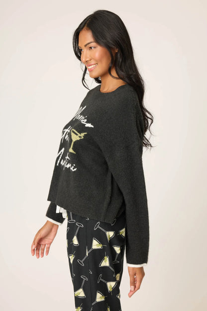 MERRIER WITH A MARTINI LONG SLEEVE IN BLACK SIDE VIEW
