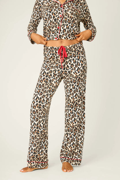 HOLIDAY DREAM LEOPARD PANT IN NATURAL FRONT VIEW