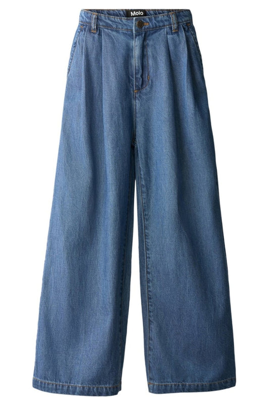 AEISHA JEANS IN WASHED DENIM FRONT VIEW