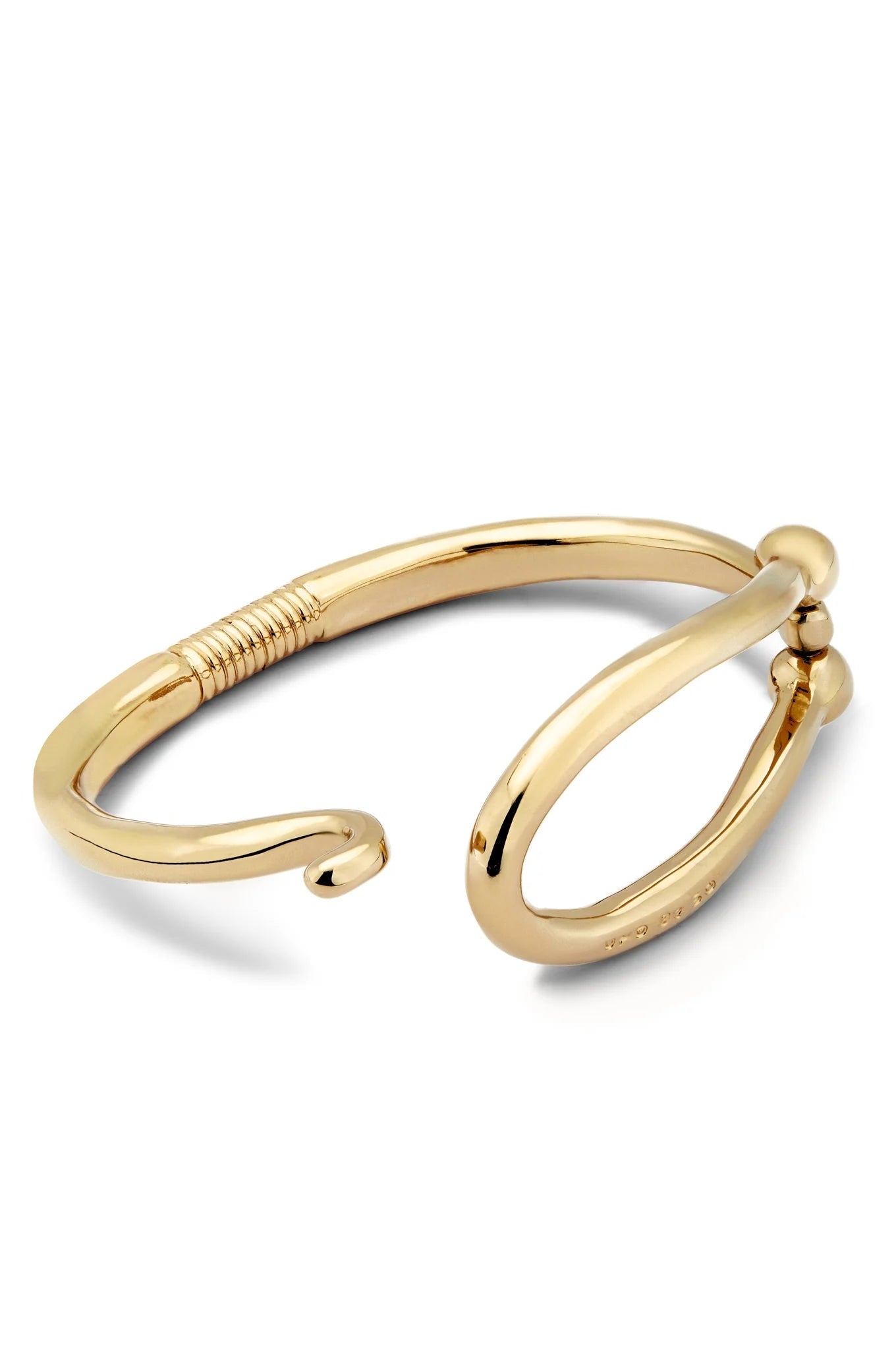 Bangle bracelet with large link clasp view