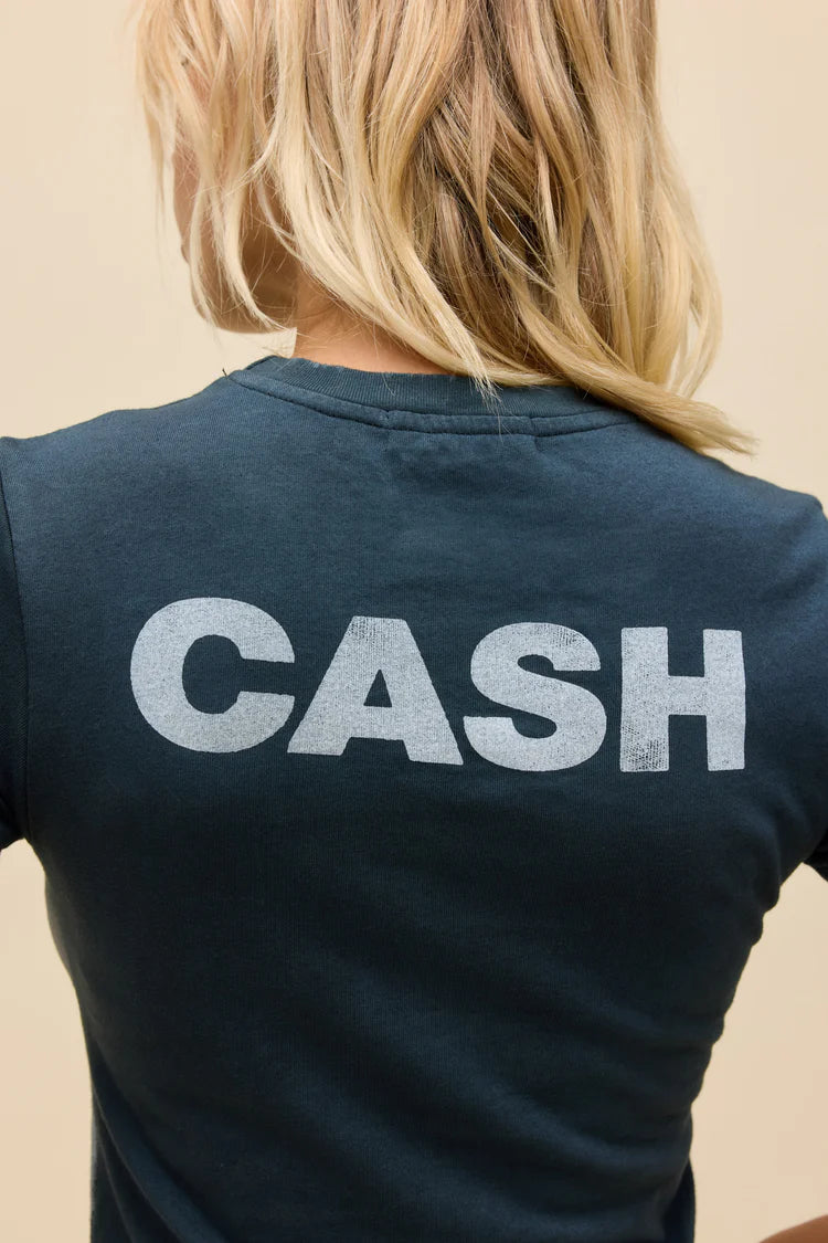 Johnny cash silhouette vintage tee in vintage black back view