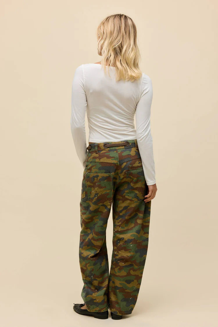 Good morning good night boat neck long sleeve tee in vintage white back view