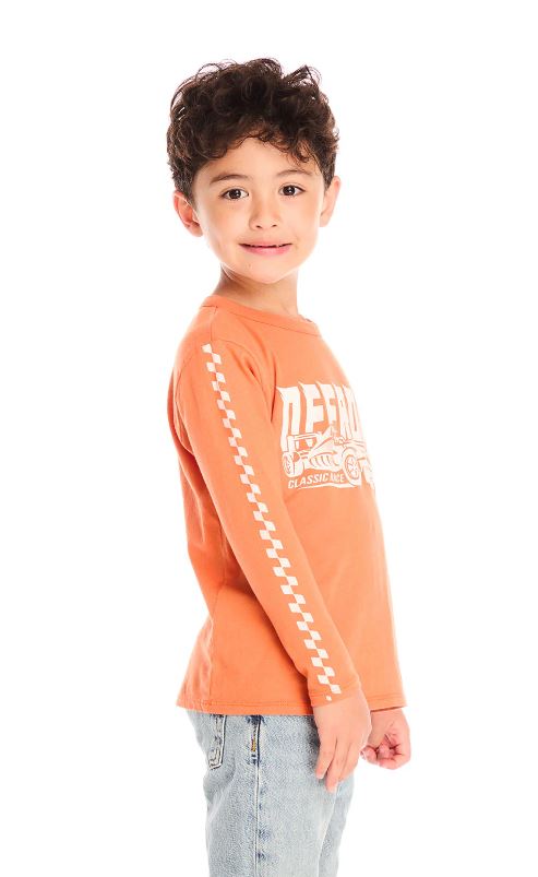 Raceway speed long sleeve tee in clay side view