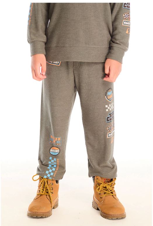 Champion racing team pants in safari, front view