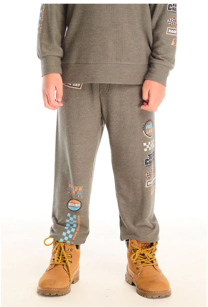 Champion racing team pants in safari, front view