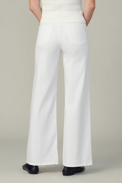MIA petite wide-leg pants, white, patch pockets and wide leg opening