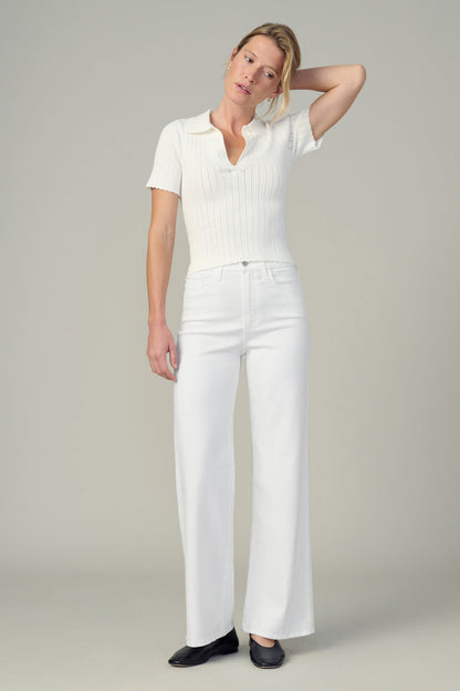 MIA petite wide-leg pants, white, button-and-zip fly with front pockets