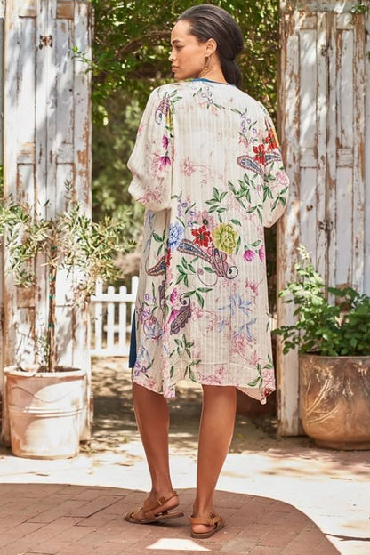 Bishop sleeve duster in floral paisley back view