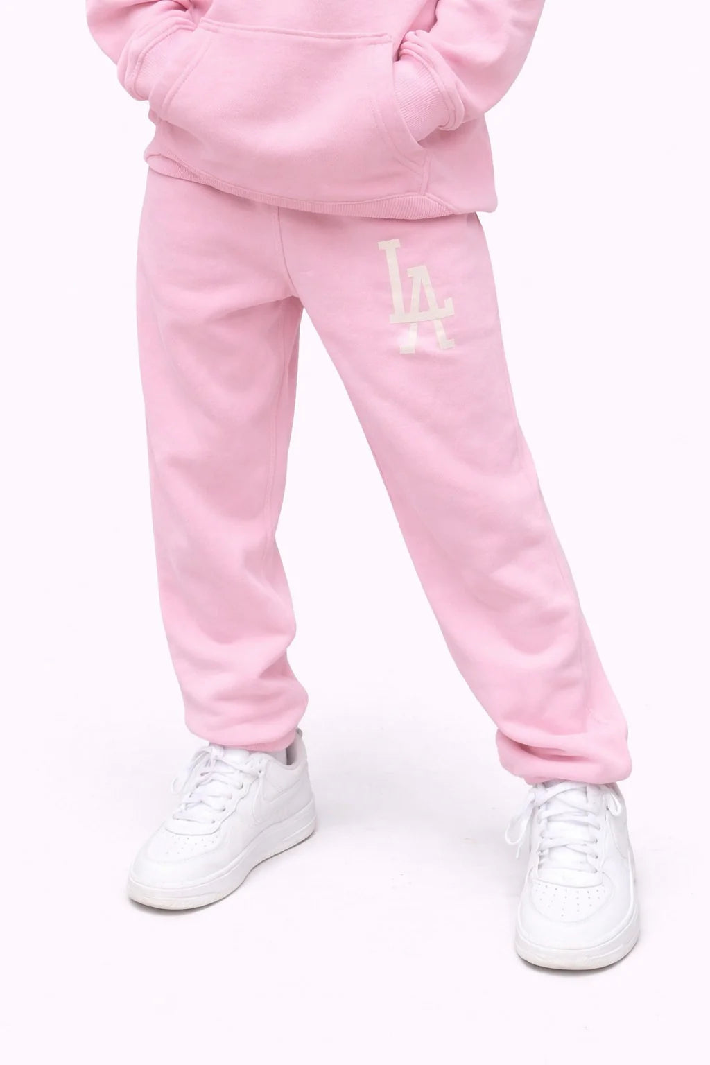 LA CREWNECK+PANT SET IN PINK FRONT VIEW