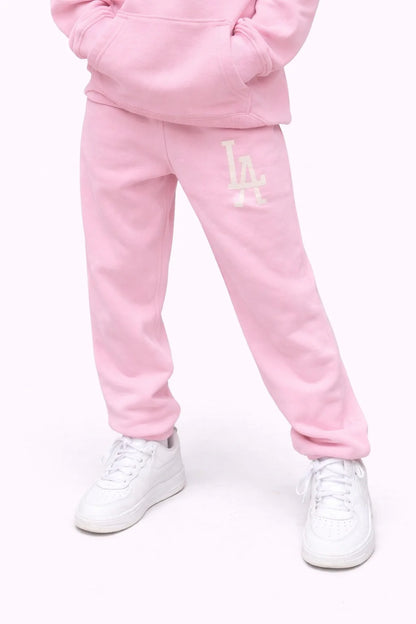 LA CREWNECK+PANT SET IN PINK FRONT VIEW