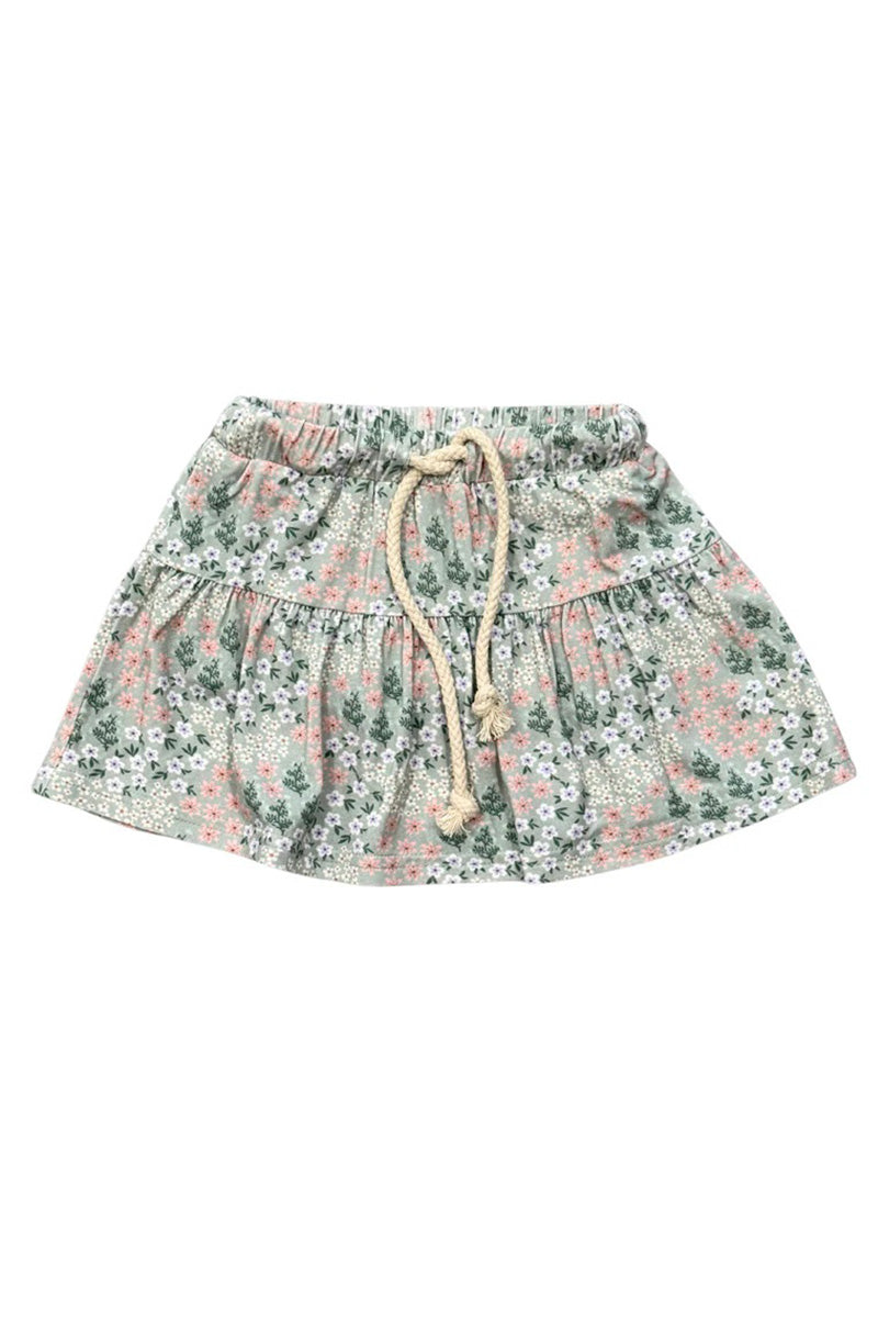 Skort in aqua gray floral