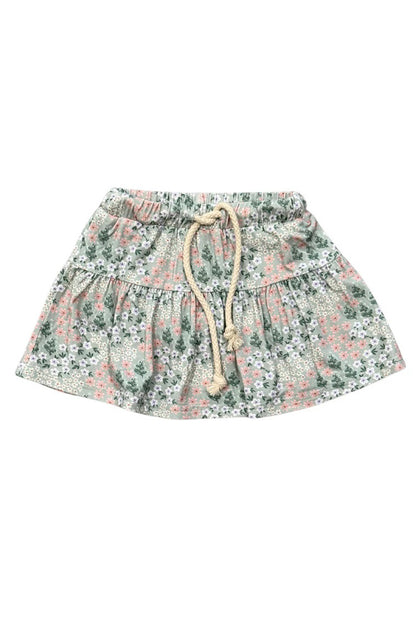 Skort in aqua gray floral