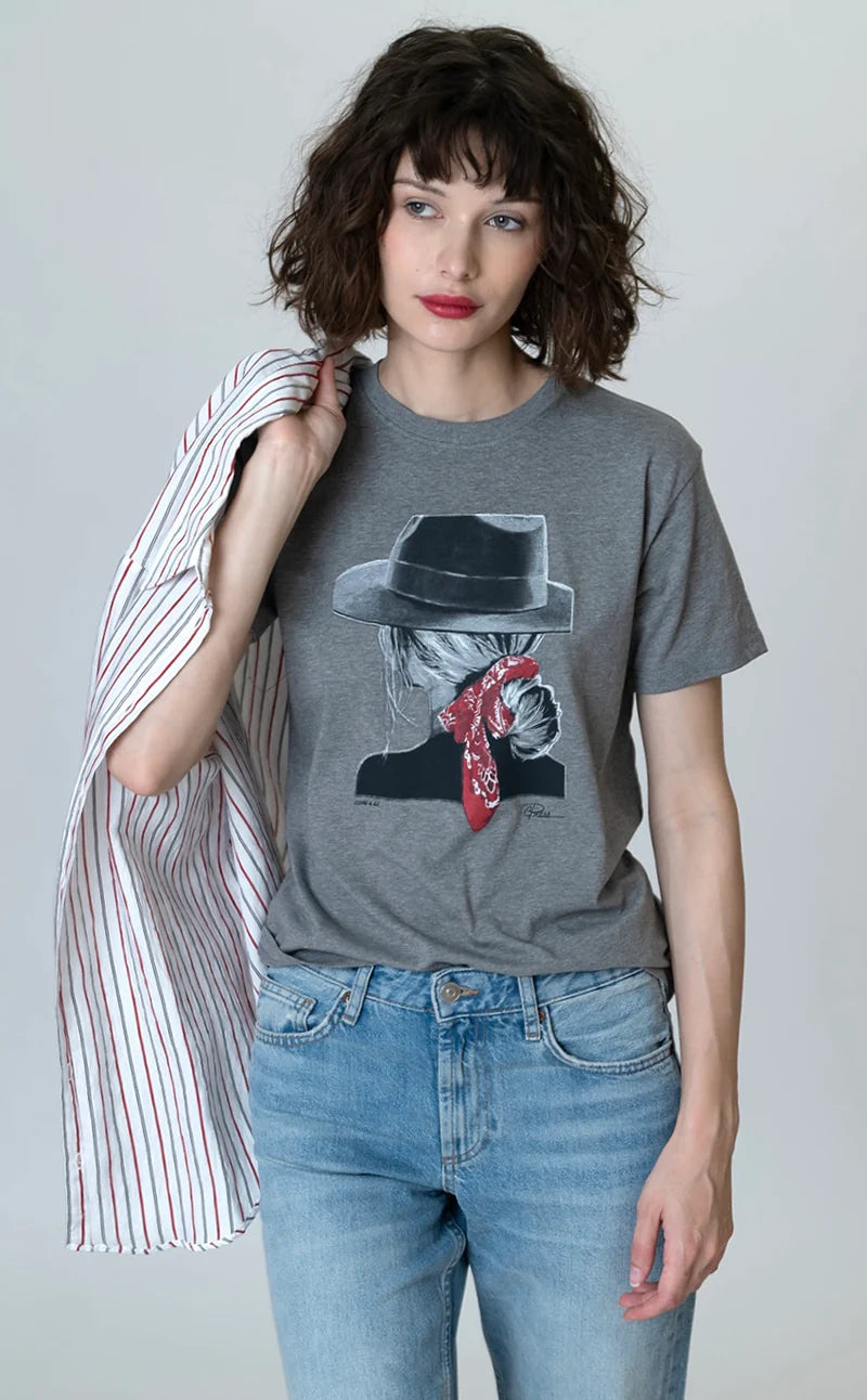 Come and go mushie tee in grey heather