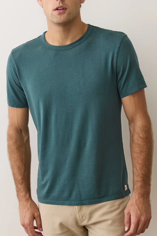 Signature sea change crew tee in green gables front view