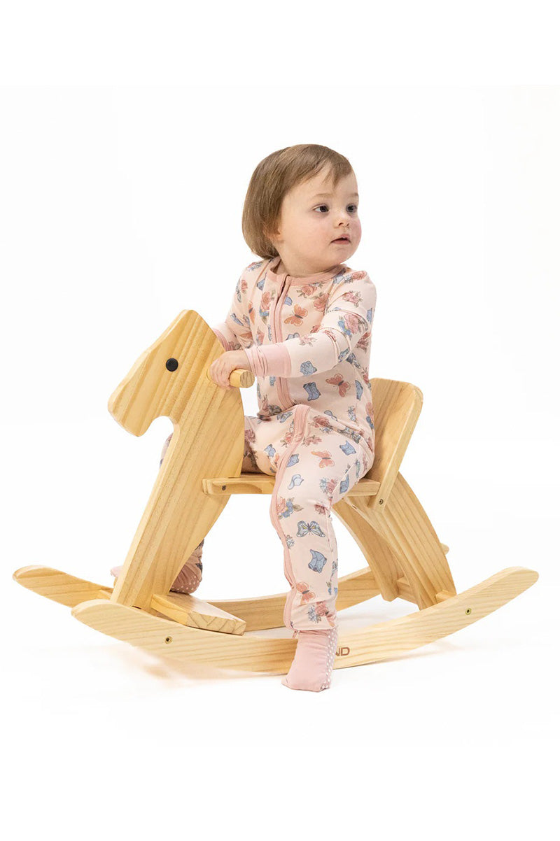 Convertible romper in country girl boots style view