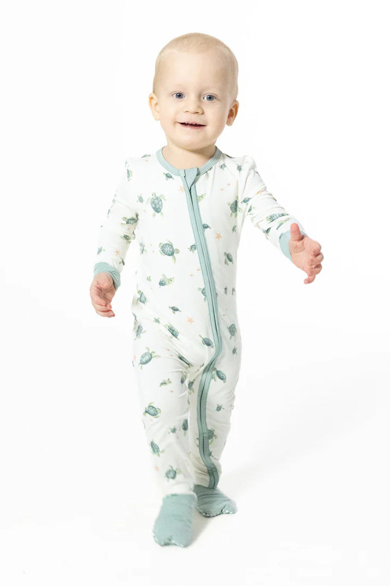 Convertible romper in sea turtles style view